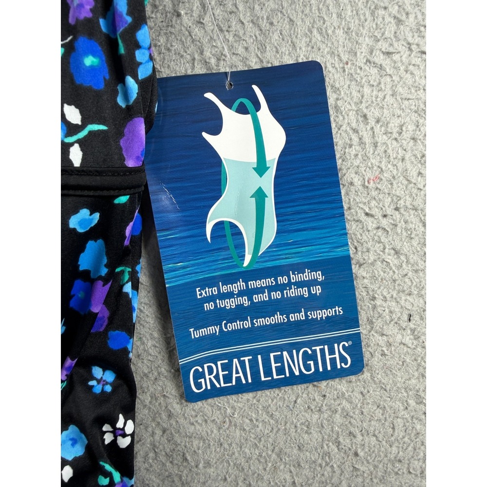 NEW Great Lengths One Piece Swim Dress Size 16 Swimsuit Tummy Control Floral - Picture 5 of 7